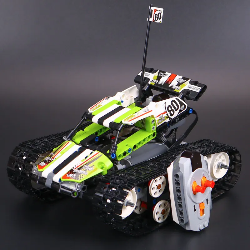 20033 Technic серия Радиоуправляемый трек с дистанционным управлением гоночный автомобиль набор совместим с 42065 детей строительные блоки кирпичи Рождественский подарок