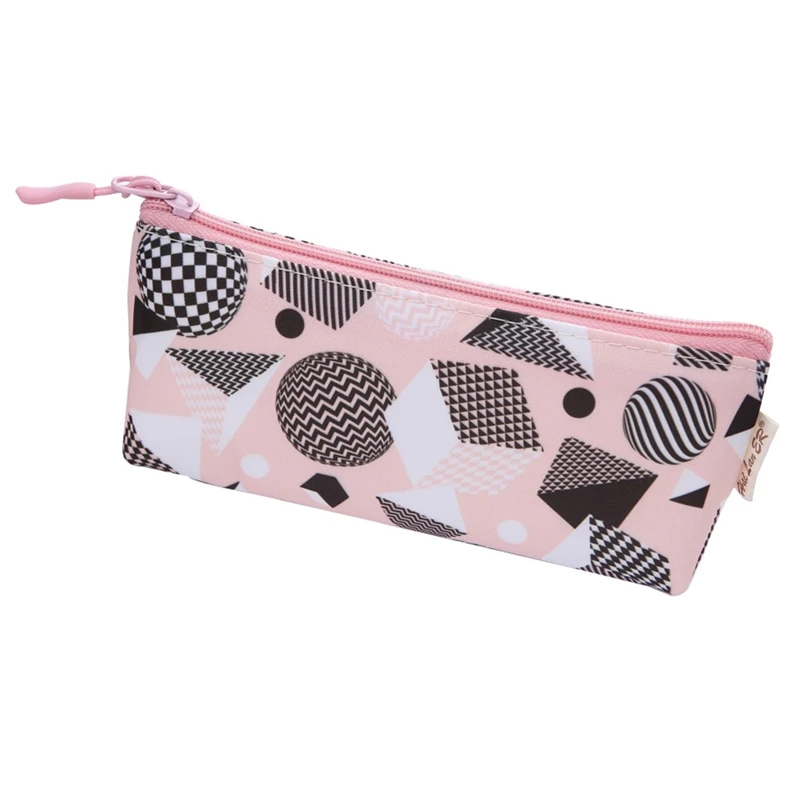 Polyester Geometric Pencil Case School Simple Striped Solid Cute Kawaii Pencil Bag Pouch Office Students Kids Supplies