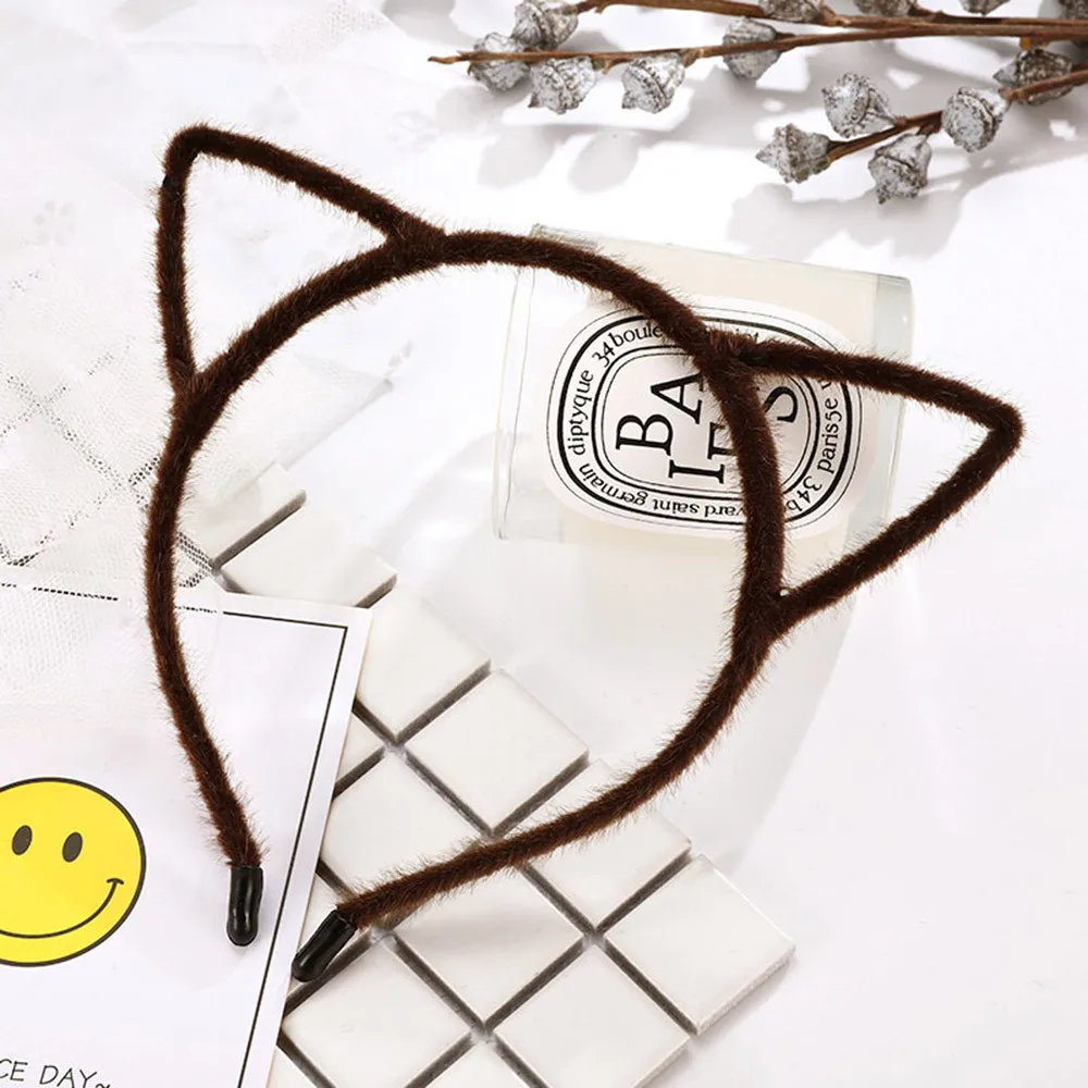  Girls Headband kids cute cat ears and velvet headband  Headwear Hair Accessories baby Washing Face Makeup Headwear
