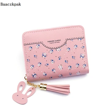 

Card Wallet Women Short Wallet Small Foral Women Tassel Cute Wallet For Women Small Fresh Card Holder