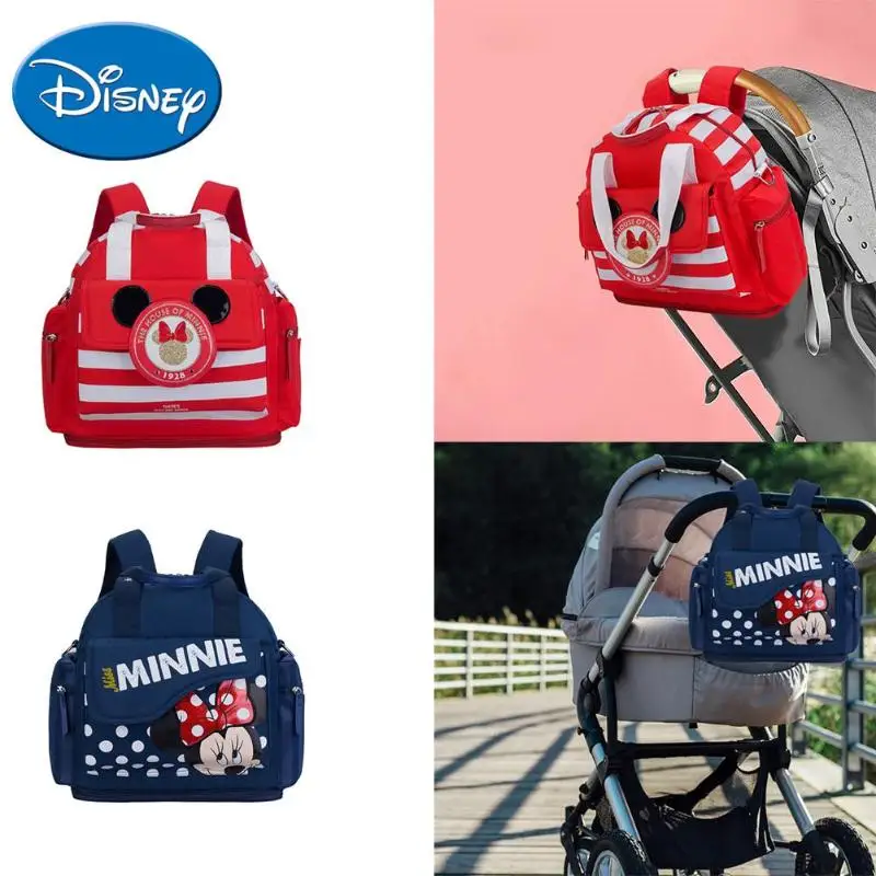 DISNEY модная сумка для подгузников классический мультфильм уход за новорожденным Мумия сумка Оксфорд Ткань подгузник Органайзер сумка на плечо Микки Минье сумка