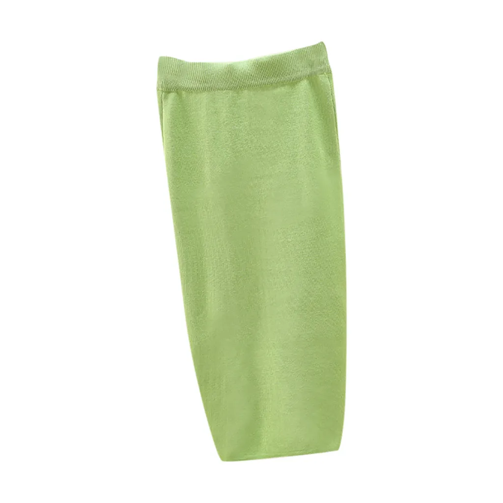 Womail модная новинка зимы повседневная женская обувь Высокая Талия вязаный шик юбки удобные мягкие однотонные тонкий Разделение длинный покрой Skirts126#10