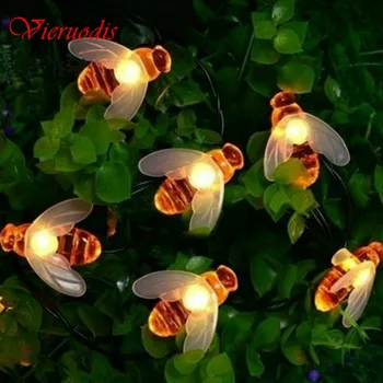 

Cute Honey Bee Led String Fairy Light 5LED/10LED Bee Outdoor Garden Fence Patio Christmas Garland Lights