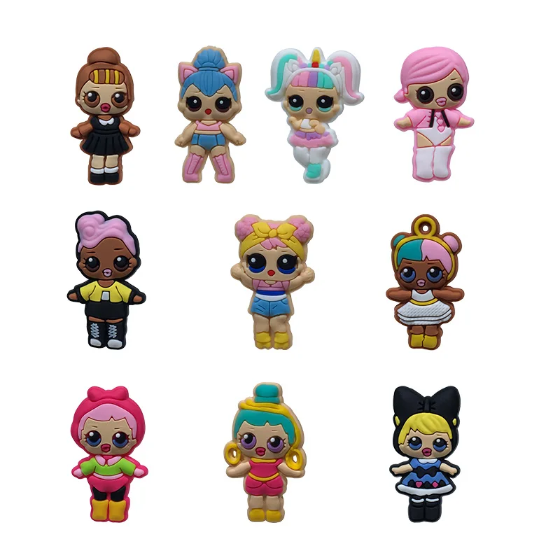 10-11pcs/lot Super Mario Sesame Street PVC Shoe Charms Accessories Fit for Shoes Bracelets Croc JIBZ Shoe Ormaments Best Gifts - Цвет: 10PCS   159