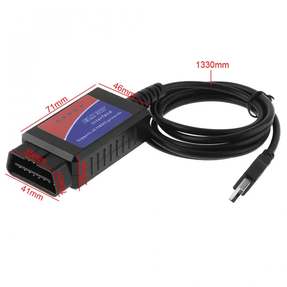 12V Мини-автомобиль-детектор USB Интерфейс ELM327 V 1,5 автомобильный диагностический инструмент измерения расхода топлива