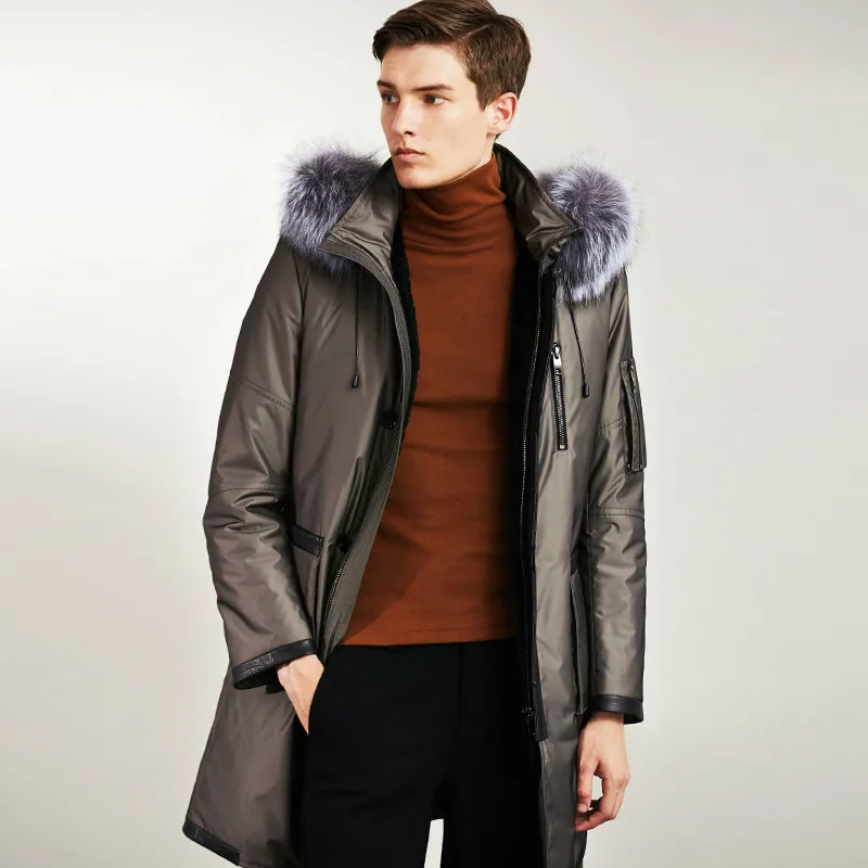 

Real Fur Coat Men Rabbit Fur Coat Korean Fox Fur Collar Duck Down Winter Jacket Men Real Fur Parka Streetwear Casaco D102 YY1159