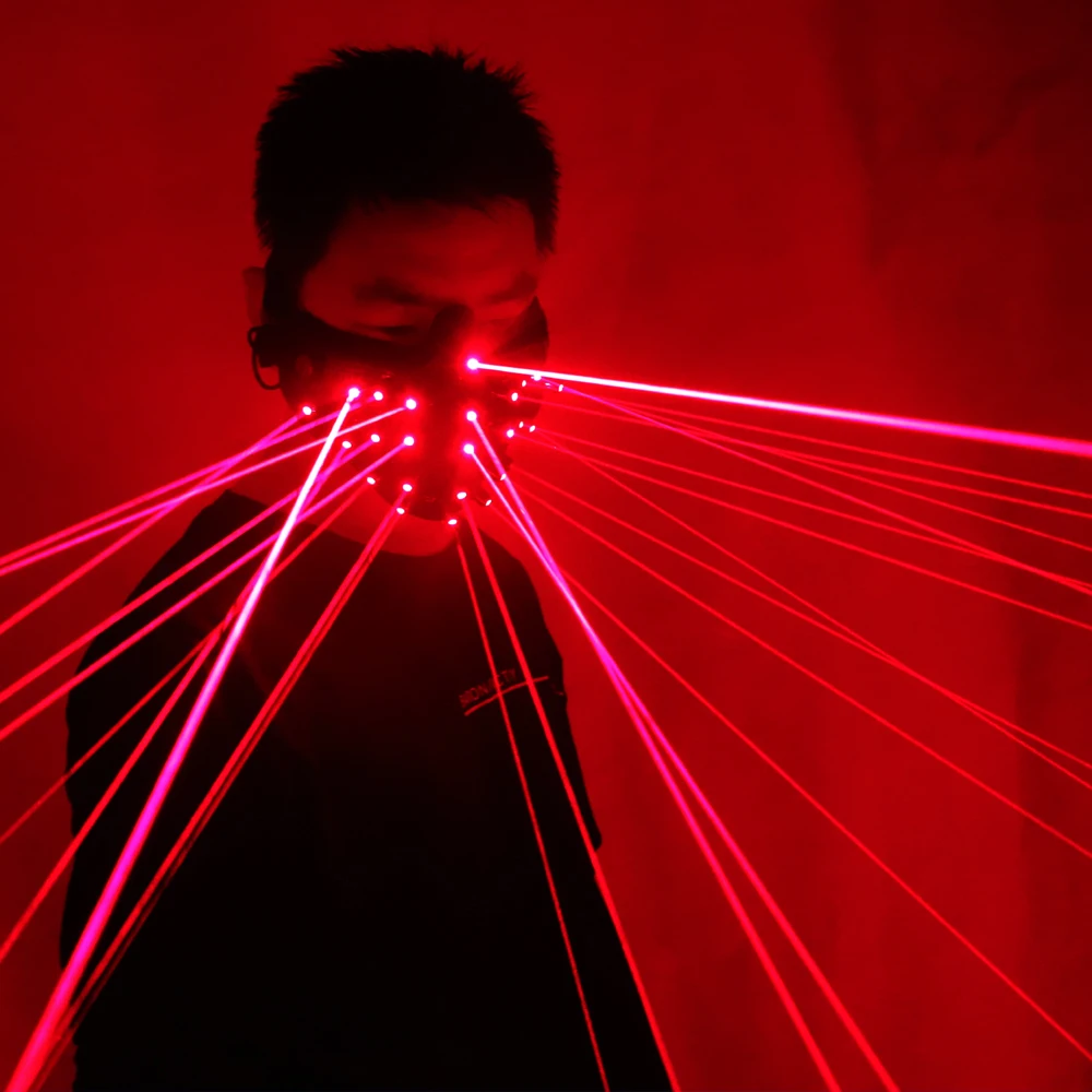 Free Shipping Red Laser Mask Party Supplies Led Mask For Dj Club Party