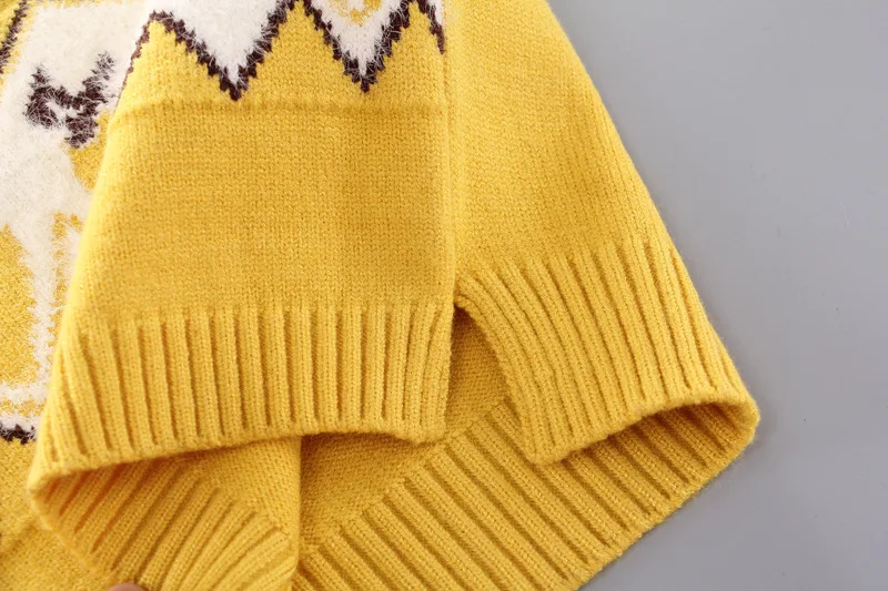 Детская осенняя одежда стиль клубничный пуловер без рукавов Вязанный жилет с рисунком детская одежда