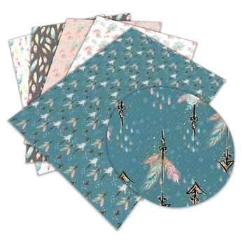 

Feather Pattern Printed Faux Leather DIY Sewing Material For Garments 30 cm x 136 cm L057 L058