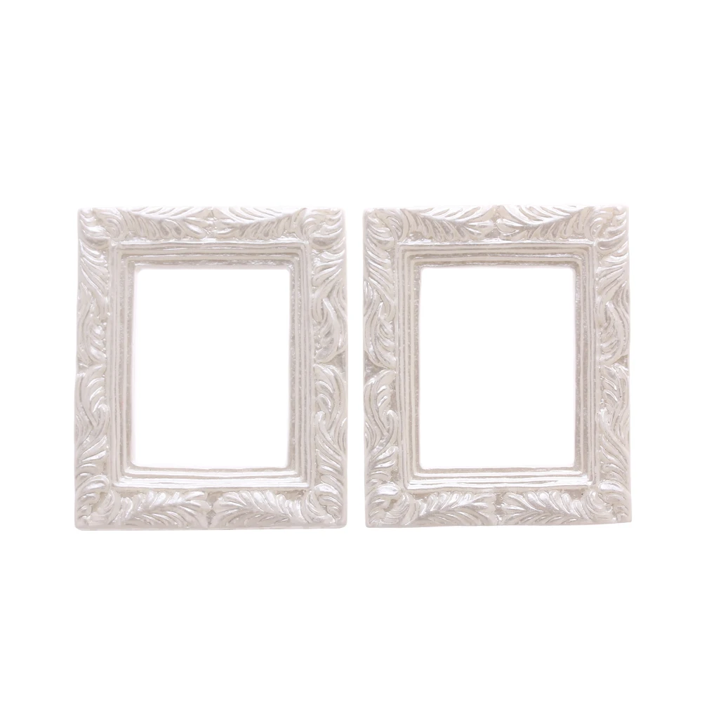 2pcs Resin Photo Frame Miniature Accessories Mini Photo Frame Crafts Simulation Furniture Doll House Decoration 12