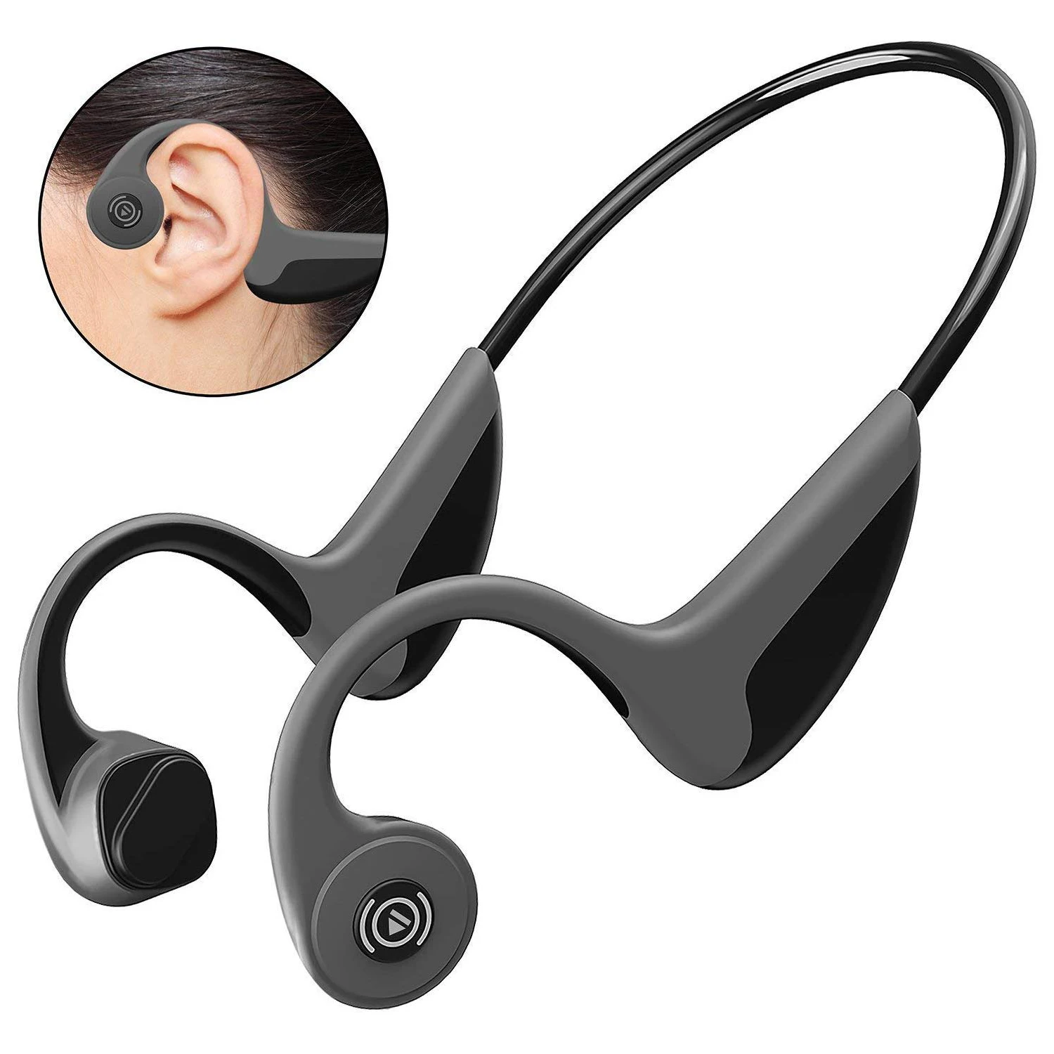 Bluetooth 5,0 стерео гарнитура с костной проводимостью - Цвет: Black