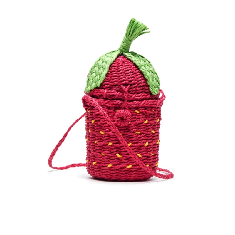 

Caker Colorful Strawberry Summer Style Handbags Bohemian Boho Bucket Straw Bag Famous Brands Woven Beach Bag