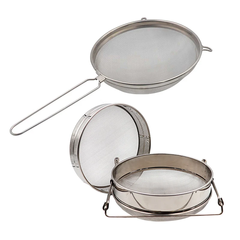 Stainless Steel Beekeeping Double Honey Sieve Strainer Extractor Filter Mesh Screen Equipment Stainless Steel Honey Double Sieve