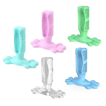 

Dog Toothbrush Stick Pets Brushing Stick Dog Teeth Cleaning Chew Toy Teddy Teeth Silicone Perfect Care Products Cleaning Mouth
