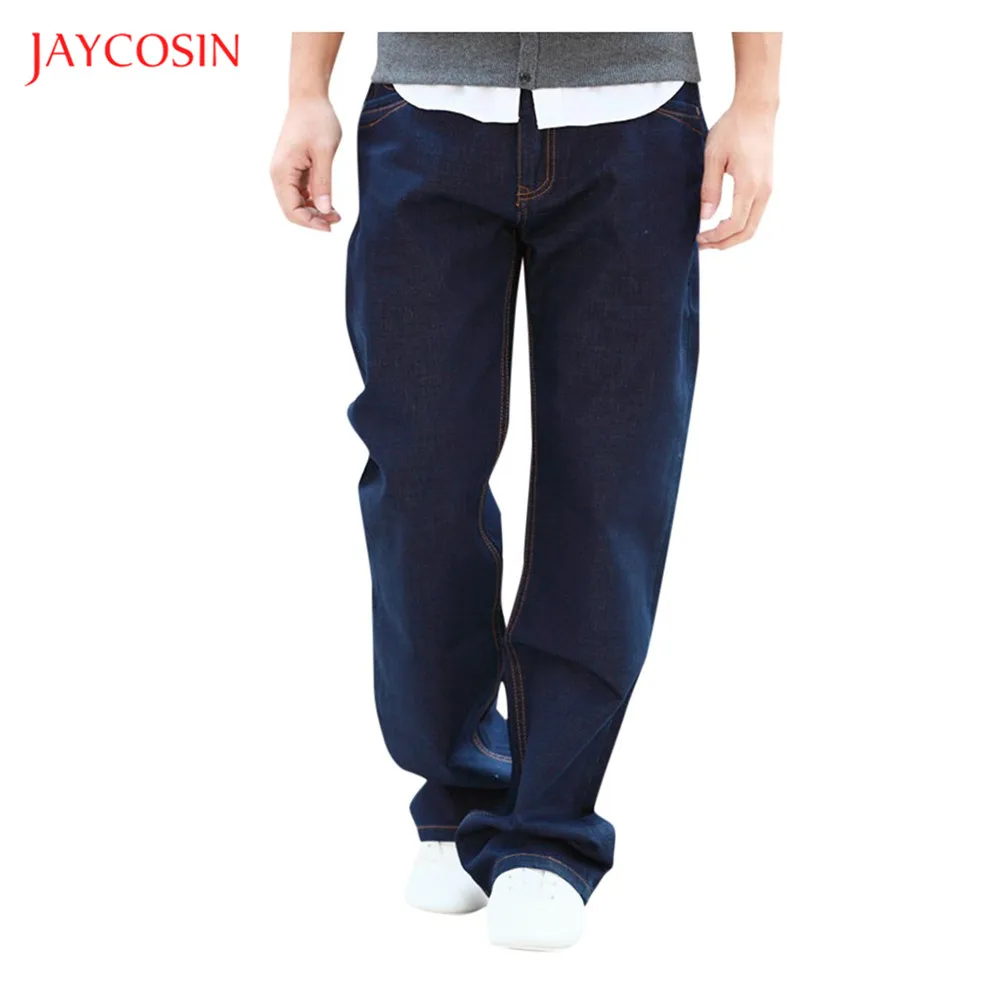 Jaycosin бренд Новые мужские джинсы свободные эластичные Плюс Siez джинсы модные уличные хип хоп классические прямые джинсы джинсовые штаны