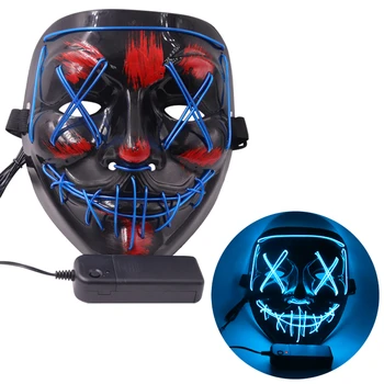 

Halloween Masks Light Glow In The Dark Horror Mask Cosplay Party Masque Glowing Mask Festival Funny Christmas LED Mask Adult