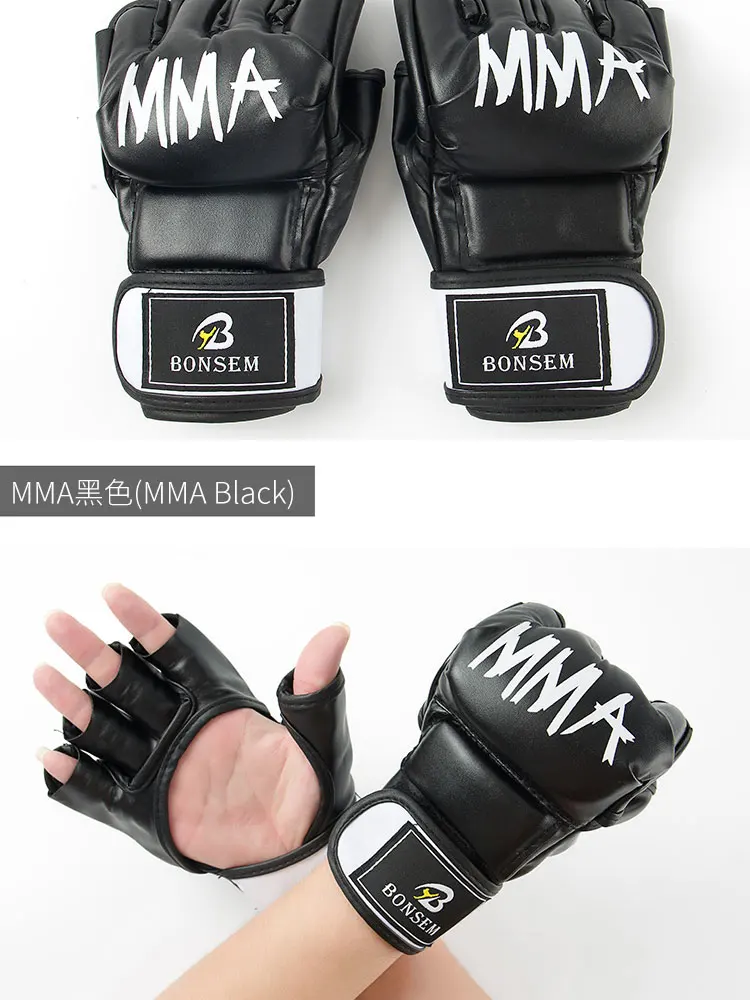 Чехол для рук на половину пальца для бокса Sanda Fighting UFC, Боксерские перчатки для взрослых, для обучения боксу, ММА, боксерские игры, мешки с песком, тайские боксерские перчатки Glov