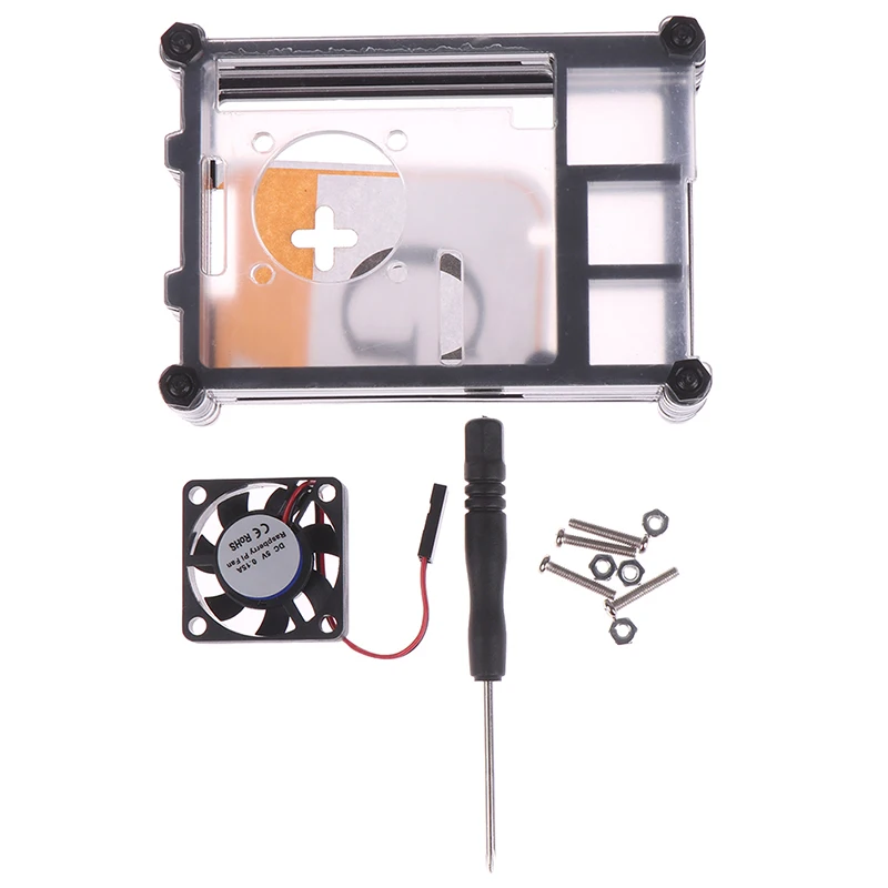 Raspberry Pi Acrylic Case With Cooling Fan Heatsinks For Raspberry Pi 4