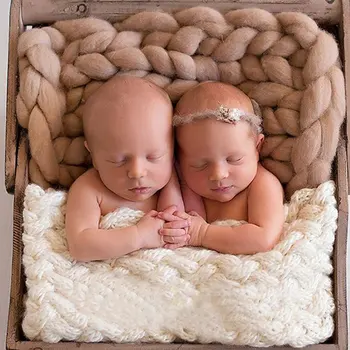 

45cmX50cm Newborn Baby Infant Photo Blanket Fake Fur Rug Blankets Plush Photography Background Props Basket Stuffer Filler