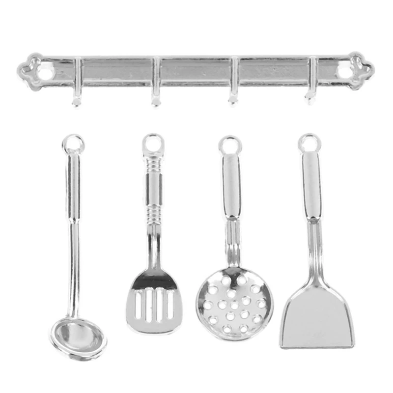 Dollhouse Accessories Miniature Kitchen Realistic Alloy Cooking Tools Interactive Kit Pretend Role Play Toy 1/12 |