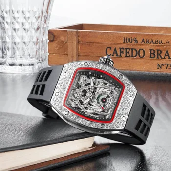 

High quality Automatic Watch RM Mens Watches Top Brand Mille Luxury Quartz Wristwatch Silicone Strap Tonneau shape