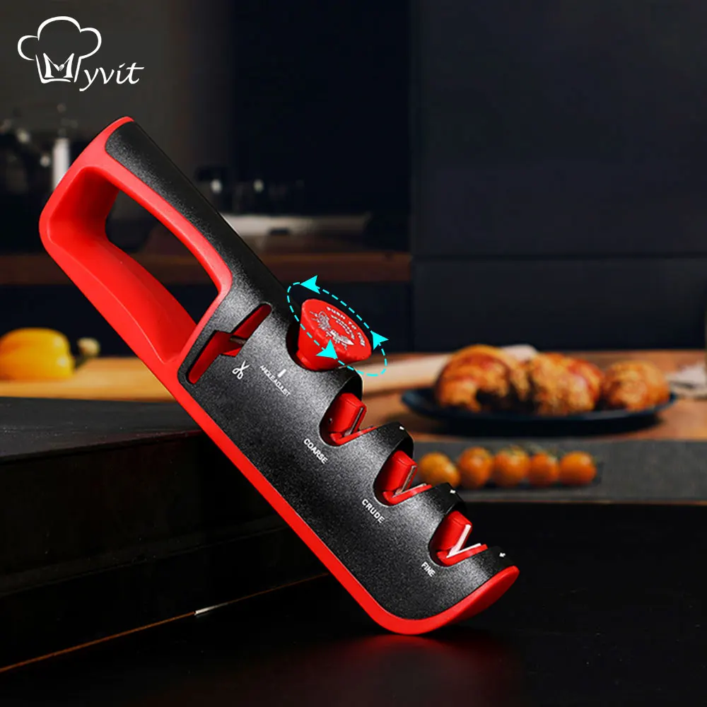 Professional Knife Sharpener 4 Stages Scissors Sharpening stone Kitchen