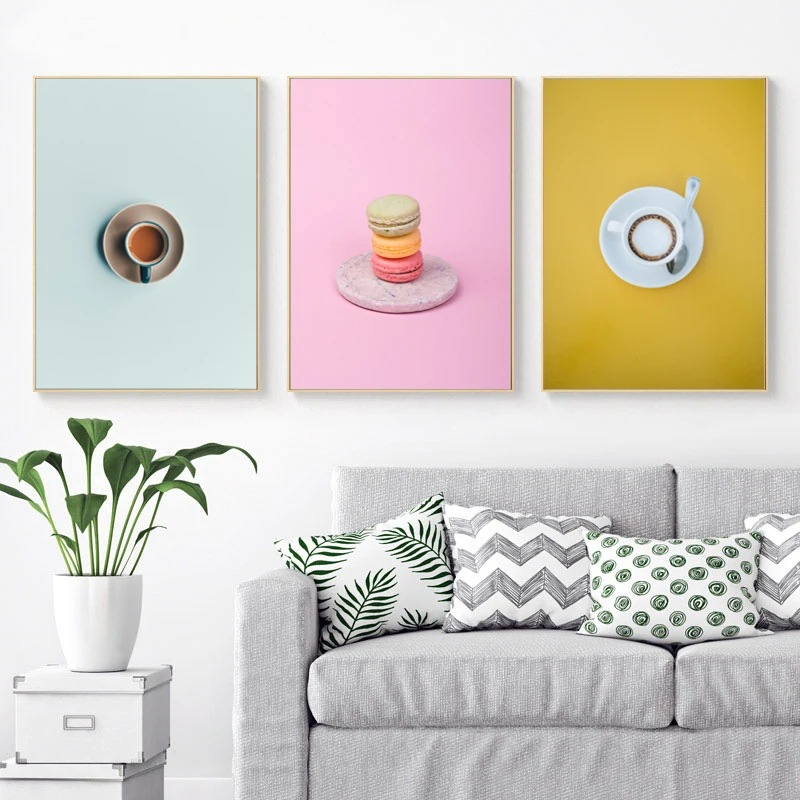 

Скандинавская Минималистичная картина кофейного торта, настенный художественный плакат, украшения для дома, плакаты и принты для украшения кухни, ресторана