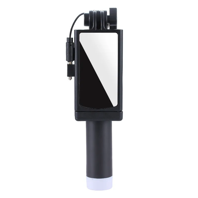 black CL-08 Wired Selfie Stick Rearview Mirror Selfie Stick For iPhone 6 6S 7 Plus 5 SE Monopod Adjustable Phone Holder For Huawei xiaomi - Цвет: black CL-08