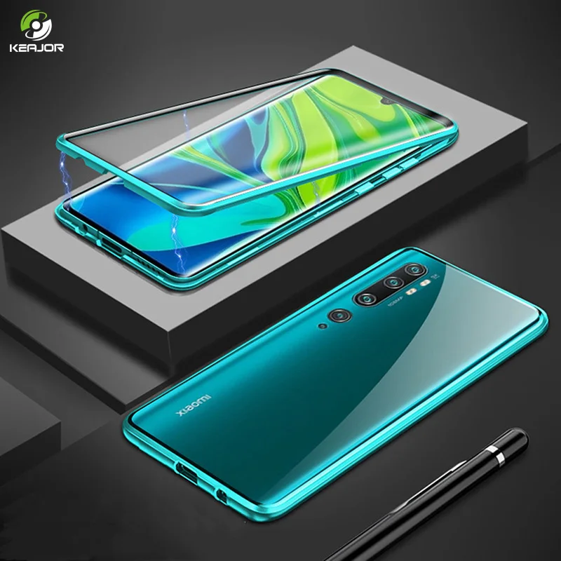 Магнитный чехол для Xiaomi Mi Note 10 Pro Чехол двухсторонний стеклянный бампер противоударный задний Чехол для Xiaomi Mi Note 10 CC9 Pro Чехол