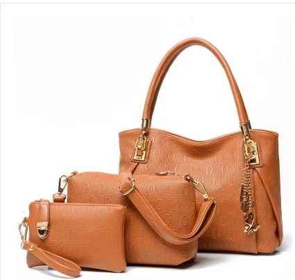 

2018 Europe And America Fashion Three-piece Set WOMEN'S Bag Embossed Picture Portable Shoulder Bag WOMEN'S Bag Large Bag