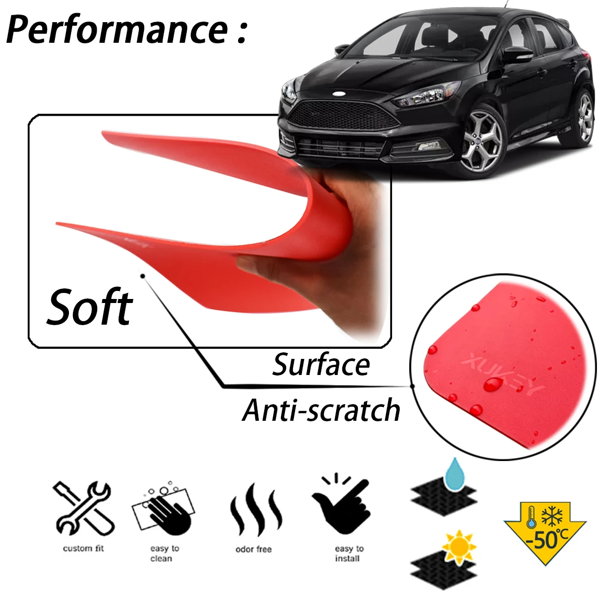 Комплект красных брызговиков для Focus ST RS SE Mk2 MK3 Mk3.5 MK4 2 3 4 ST170 ST225 ST250|Грязезащита| |