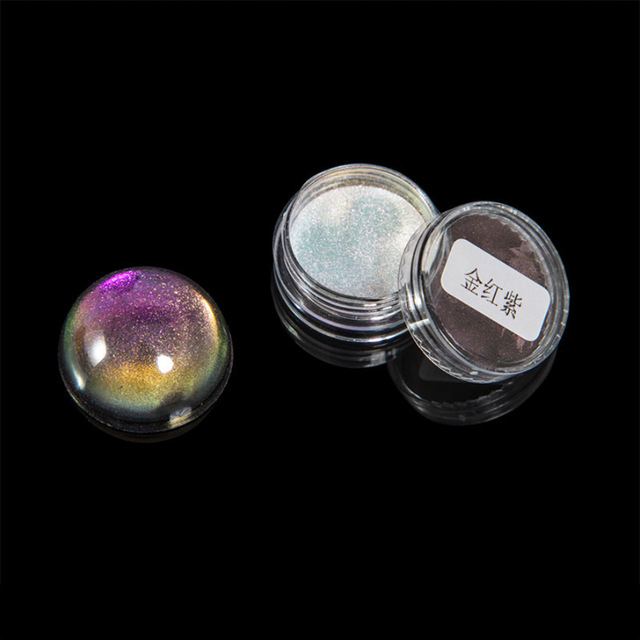 Ultra Fine Chameleon Powder-Color Shifting Metallic Chrome Powder-Color Change Dust Glitter Magic Discolor Powder in Jar 2g