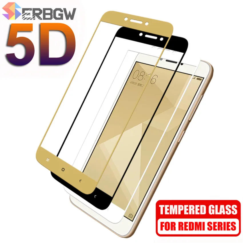 

5D Protective Glass on the For Xiaomi Redmi 4A 4X 5A 5 Plus 6 6A 7A Redmi Note 4 4X 5 Pro Tempered Glass Screen Protector Film