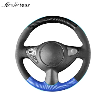 

For Nissan Sentra SV Volant 2012 370Z 2008 2009 2019 2020 Hand Sewing braid Genuine Leather Handlebar Steering Wheel Cover