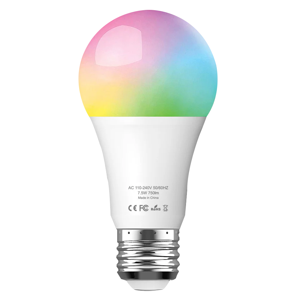 Tuya-bombilla inteligente E27 con WiFi, lámpara que cambia de Color, 7,5 W, Compatible con Alexa, Google Tuya, APP, temporizador, atenuador para CA 100-240V