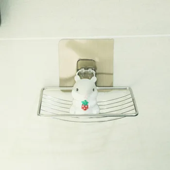 

Perforated free stainless steel soap rack for bathroom Bathroom wall-mounted racks Wall-mounted drain net racks 100 pieces