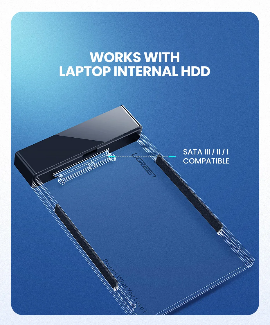 Ugreen HDD чехол 2,5 SATA для USB 3,0 адаптер жесткий диск Корпус для SSD диск HDD Box Тип C 3,1 чехол HD внешний HDD корпус