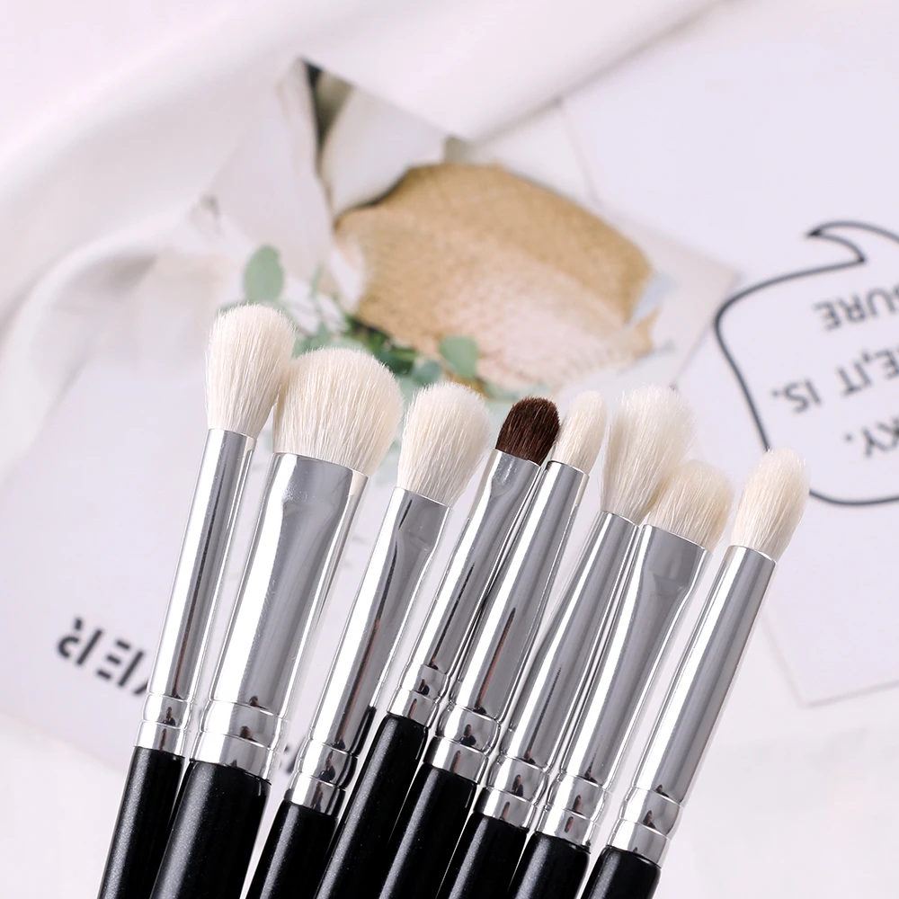 BEILI Black 15-18Pcs Makeup brushes Natural Goat Pony hair Eye shadow Blending Eyeliner Eyebrow Smokey shade brush set