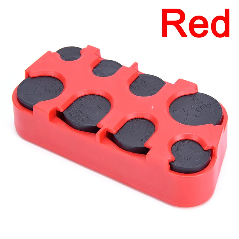 Red 1PC Euro Coin Dispenser Storage Coins Purse Wallet Holders Storage Box Plastic - Цвет: Red
