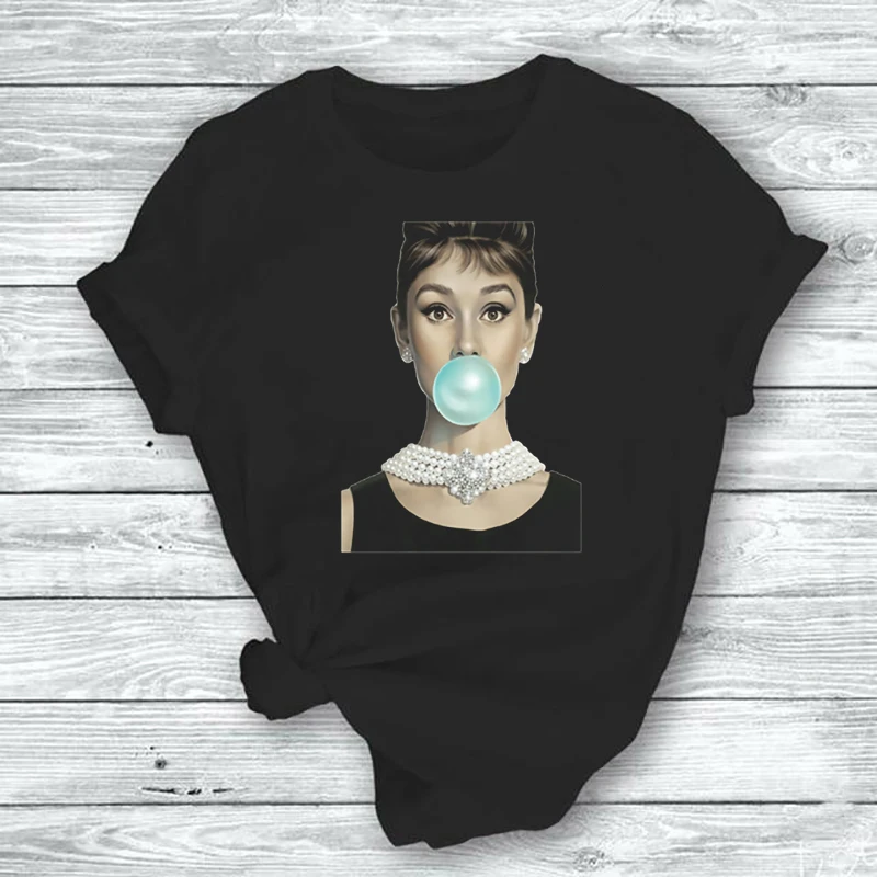 Audrey Hepburn Michael Moebius T Shirt Lady Luxury Men T-Shirt Women Summer Short Tops Girl Hipster T-Shirts | Женская одежда