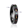 Personality Men' s Tungsten carbide Finger Rings in Black Inlaid Opal Ring Size 7-12 Vintage Jewelry Gift Handmade Rings 3