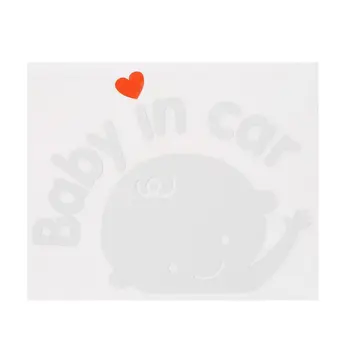 

1PC Auto 3D Cartoon Creative 17*14 cm Baby On Board Baby In Car Car Sticker Waterproof Reflective Car Decal On Rear Windshield