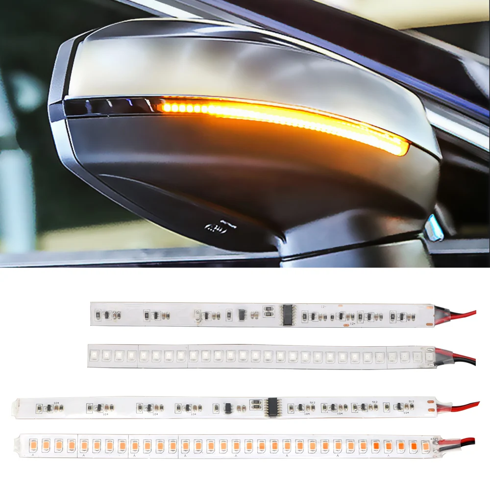 LED Car Mirror Turn Signal Strips Pair