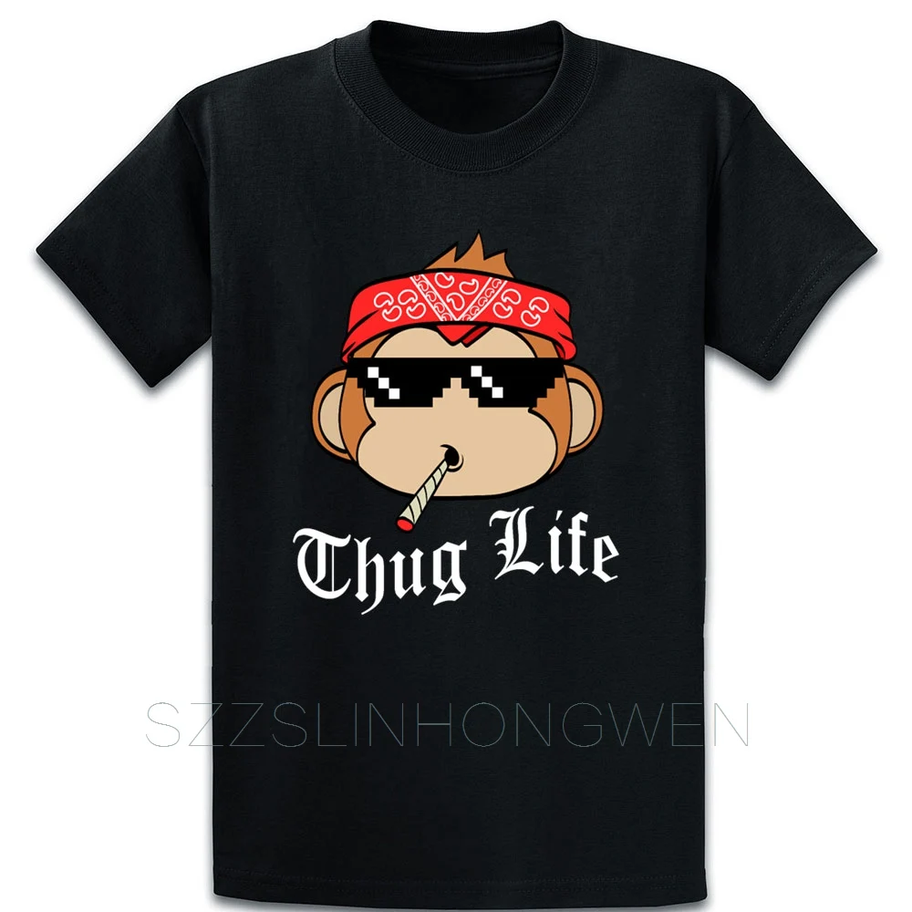 Крутая футболка Thug Life для гангстера Monkey Thug, футболка с интересным принтом, юмором, тонкий тренд, плюс размер, 5xl, футболка, Весенняя футболка