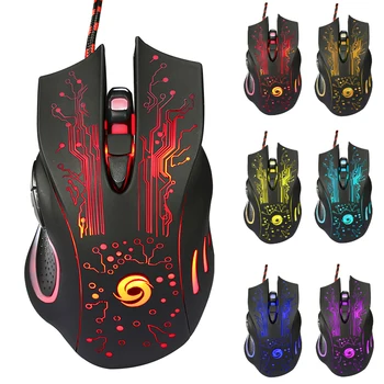 

USB Wired Gaming Mouse 3200DPI Adjustable 6 Buttons LED Optical Professional Gamer Mouse Computer Mice for PC Laptop Games Mice