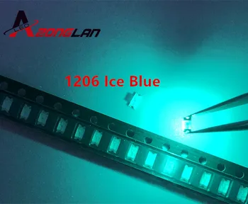 

500PCS 3216 1206 Ice Blue 0.01W Super Ultra Bright SMD LED Indication smd 1206 led clear blue 1206 diodes