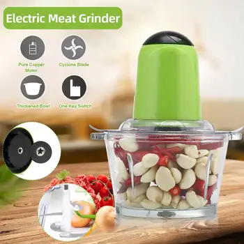 

2L Automatic Powerful Meat Grinder Multifunctional Electric Food Processor Electric Blender Chopper Meat Slicer Cutter US 110V