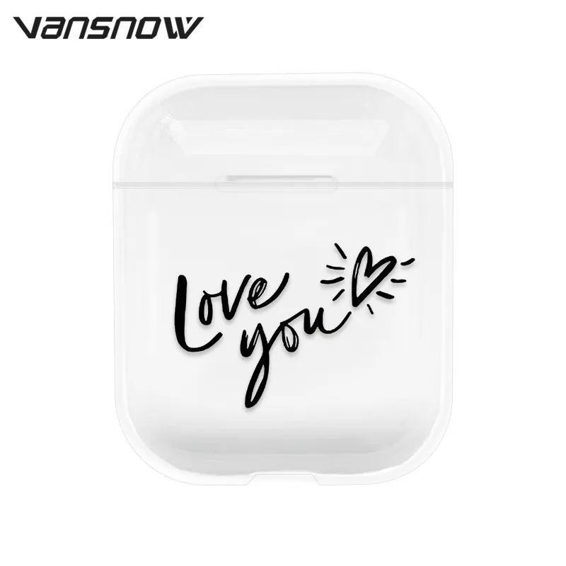 Love U 1 Для AirPods чехол из прозрачного силикона с рисунком Беспроводной Bluetooth зарядным устройством чехол s для Airpods 2/1 Air стручки чехол Крышка - Цвет: Love U 1
