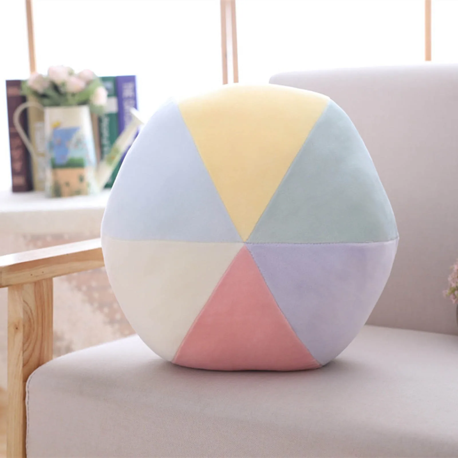 Kawaii Soft Stuffed Plush Round Ball Pillows Toys Macaron Colorful Kids Pinch Toy Sofa Room Decoration High-Quality Gifts A | Игрушки и