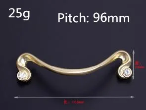 pitch 96mm Современные цинковый сплав мебельные ручки 96 мм 128 мм Золотой декоративный ручки двери нержавеющей стали для комод ящиков кухонного шкафа дверная ручка, принадлежности - Цвет: pitch 96mm